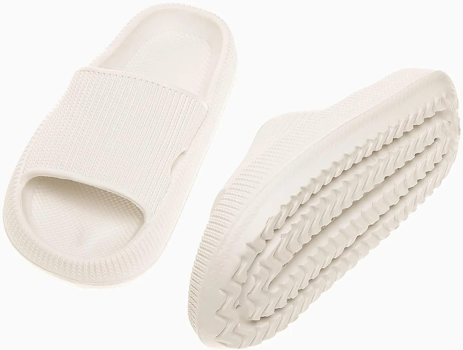 rosyclo Cloud Slides for Kids, Toddler Pillow Slippers Shower Bathroom Non-Slip Open Toe Super Soft Comfy Thick Sole Cozy Boys Girls Home House Cloud Cushion Slide Sandals for Indoor Outdoor Shoes