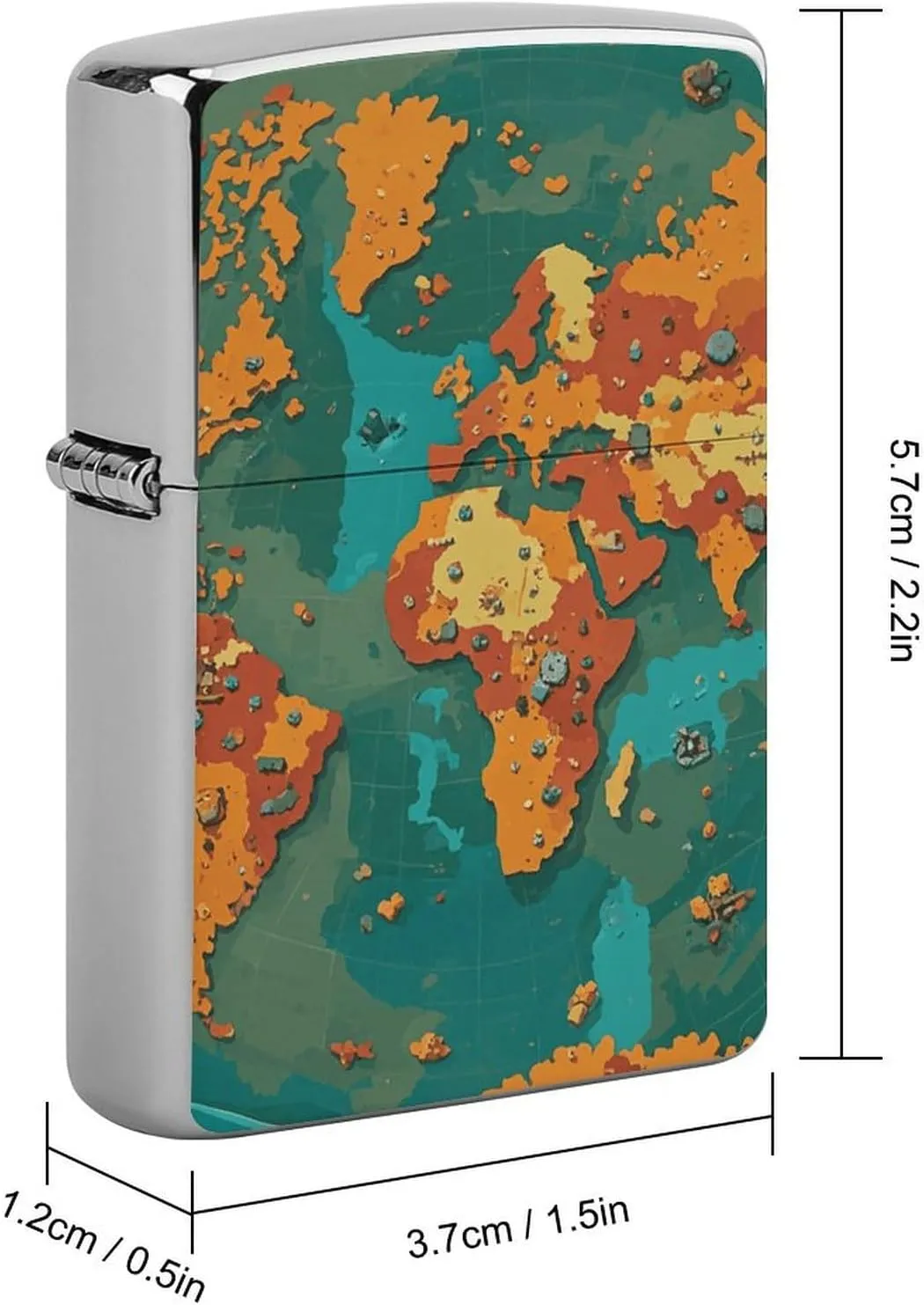 Rust World Map Lighter Case, Personalized Metal Lighter Sleeve, Double-Sided Lighters Cover for Standard Lighters, Stylish & Unique Idea