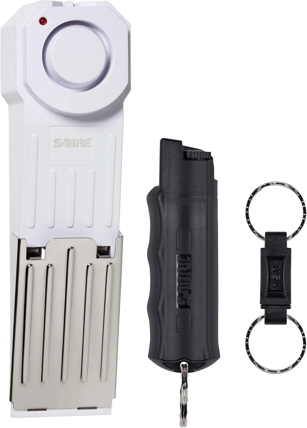 SABRE Home and Away Campus Safety Kit with Pepper Gel and Door Stop Alarm, 25 Bursts, 12-Feet (4-Meter) Range, Gel is Safer, 120dB Siren, Audible up to 1,000-Feet (300-Meters)