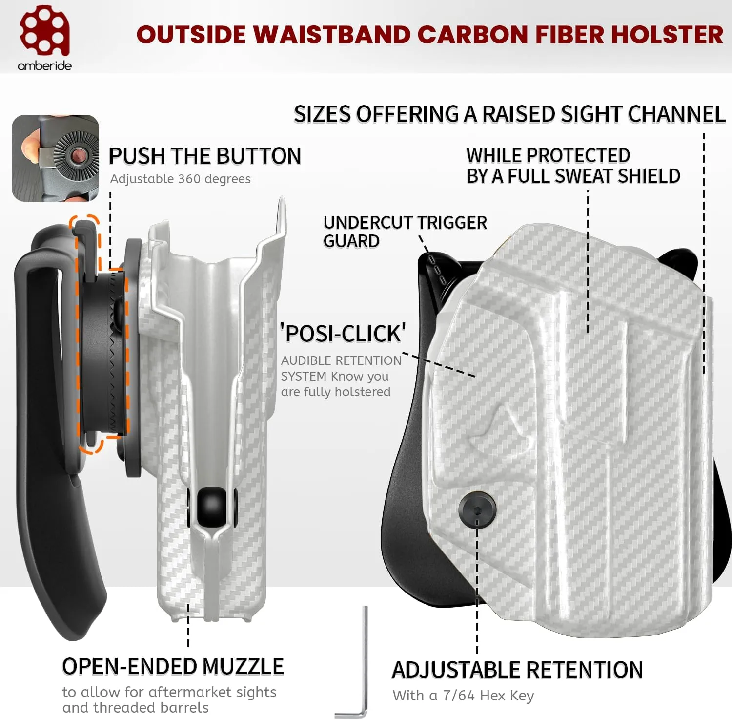 S&W SD9VE SD40VE Holster IWB & OWB Kydex Holster Fit: Smith & Wesson SD9 VE & SD40 VE Pistol – Inside Waistband Concealed Carry – Adj. Cant & 'Posi-Click' Retention – No Wear - No Jitter - USA Made