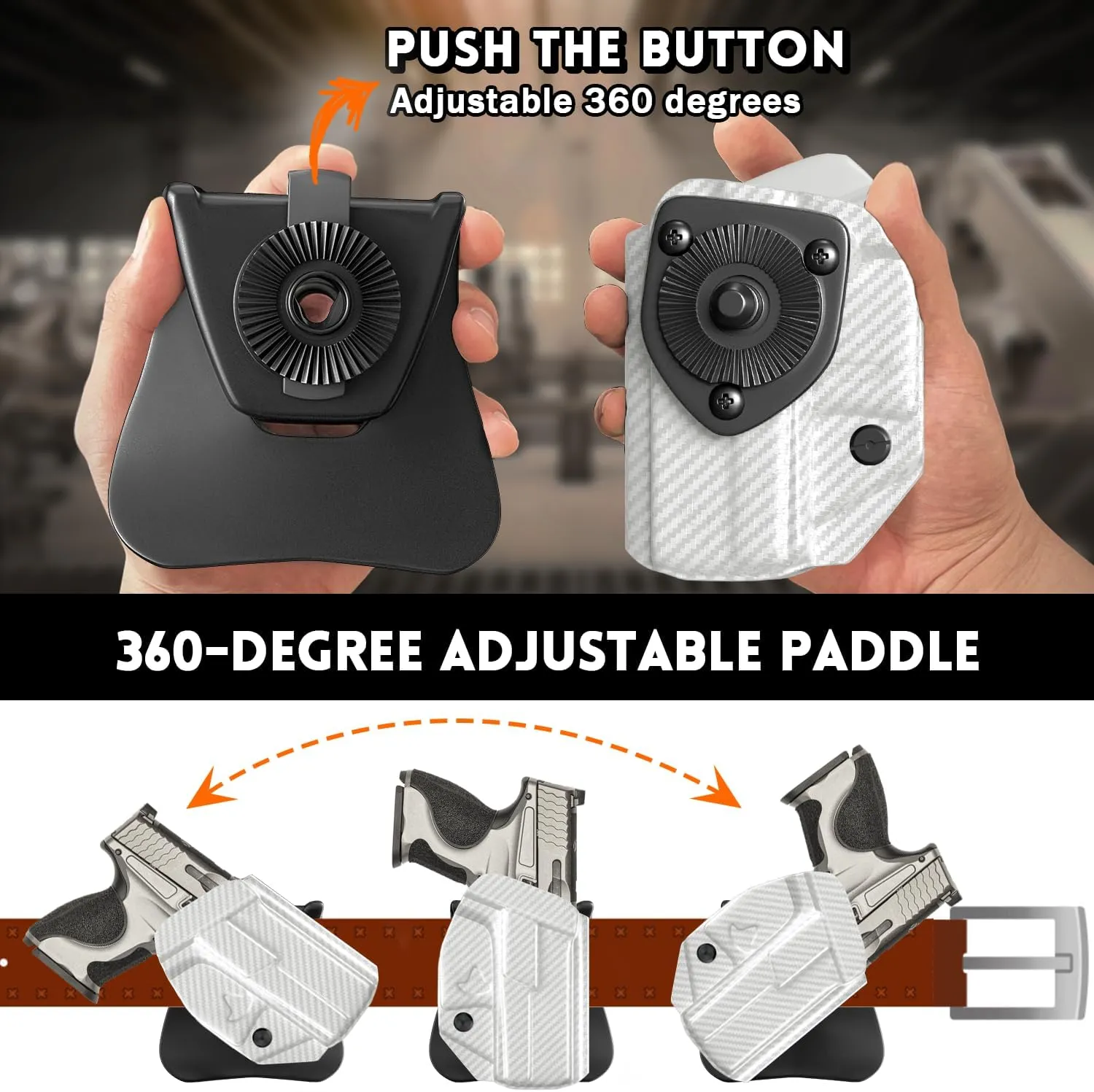 S&W SD9VE SD40VE Holster IWB & OWB Kydex Holster Fit: Smith & Wesson SD9 VE & SD40 VE Pistol – Inside Waistband Concealed Carry – Adj. Cant & 'Posi-Click' Retention – No Wear - No Jitter - USA Made