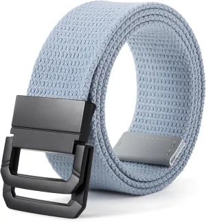 SANSTHS Canvas Belt with Double Ring Buckle, Fabric Web Belt for Women Men Double Ring for Outdoor & Casual Wear