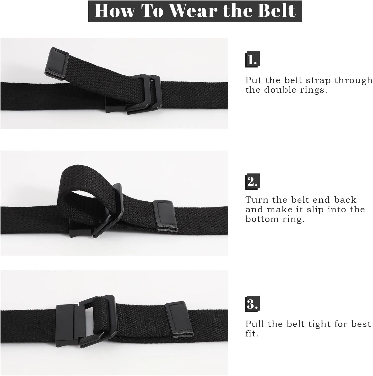 SANSTHS Canvas Belt with Double Ring Buckle, Fabric Web Belt for Women Men Double Ring for Outdoor & Casual Wear