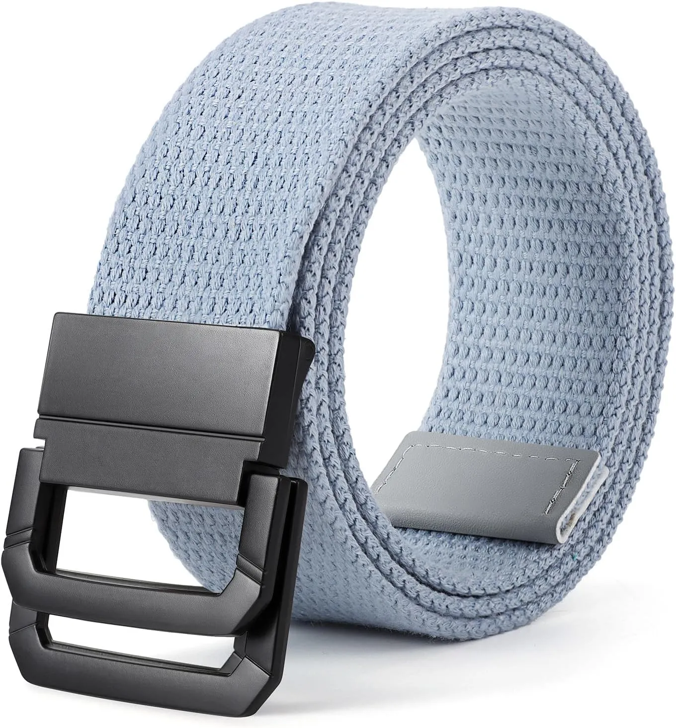 SANSTHS Canvas Belt with Double Ring Buckle, Fabric Web Belt for Women Men Double Ring for Outdoor & Casual Wear