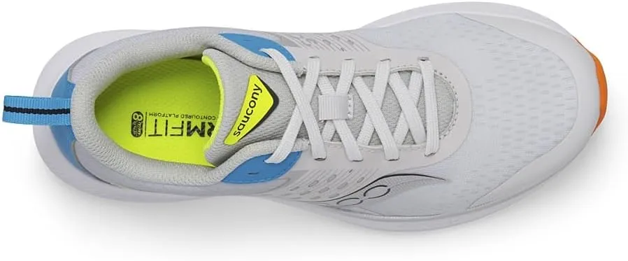 Saucony Ride Kidz Sneaker, Grey/Blue/Citron, 1.5 US Unisex Big Kid
