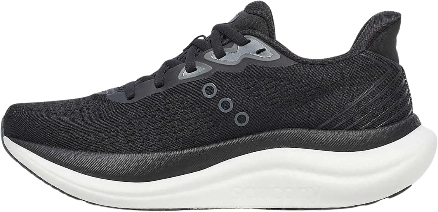 Saucony Women's Triumph 23 Sneaker, Black/White, 10 Wide