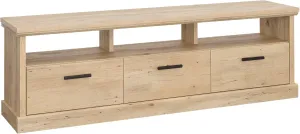 Sauder Aspen Post Credenza, for TVs up to 70", in a Prime Oak Finish