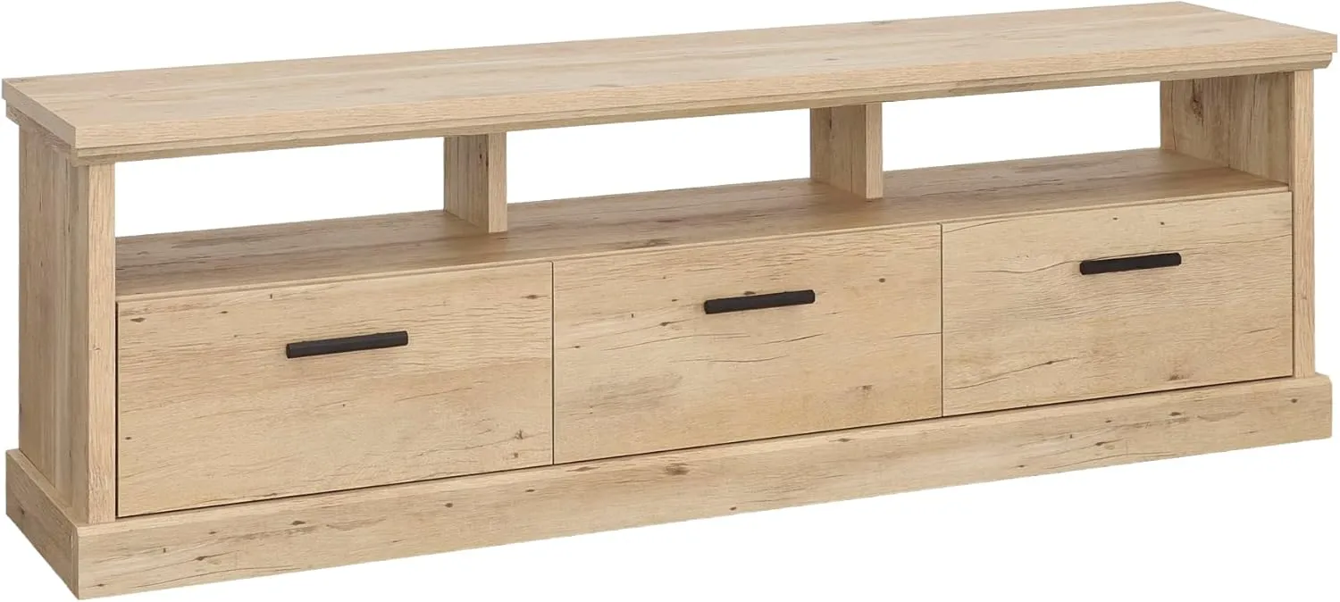 Sauder Aspen Post Credenza, for TVs up to 70", in a Prime Oak Finish