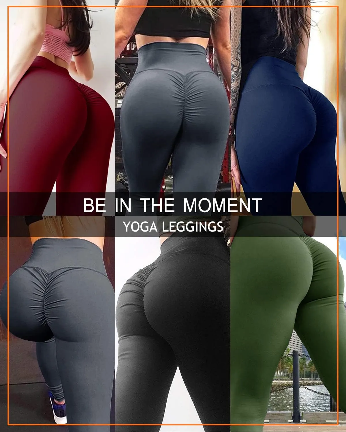 Scrunch Butt Lifting Ruched Leggings for Women High Waisted Textured Tummy Control Push Up Yoga Pants