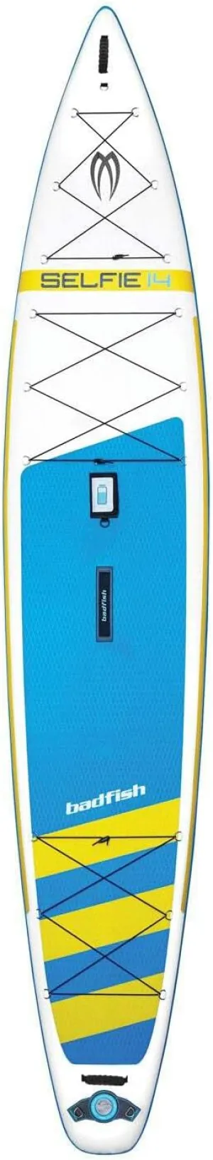 Selfie 14 Inflatable Stand Up Paddle Board |SUP w/Paddle, Backpack Travel Bag, Pump, Removable tri-fin, & Coiled Leash