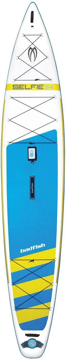 Selfie 14 Inflatable Stand Up Paddle Board |SUP w/Paddle, Backpack Travel Bag, Pump, Removable tri-fin, & Coiled Leash