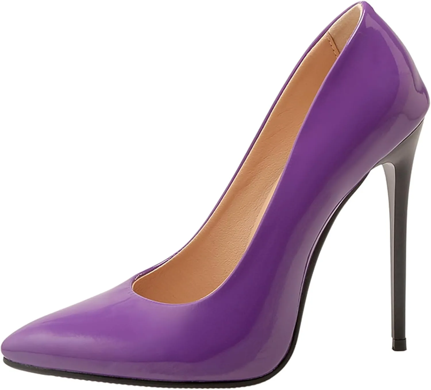 Sexy Women's Pointed Toe Stiletto Pumps Slip-On High Heels, Minimalist Classic Design with Ultra-Thin Heel