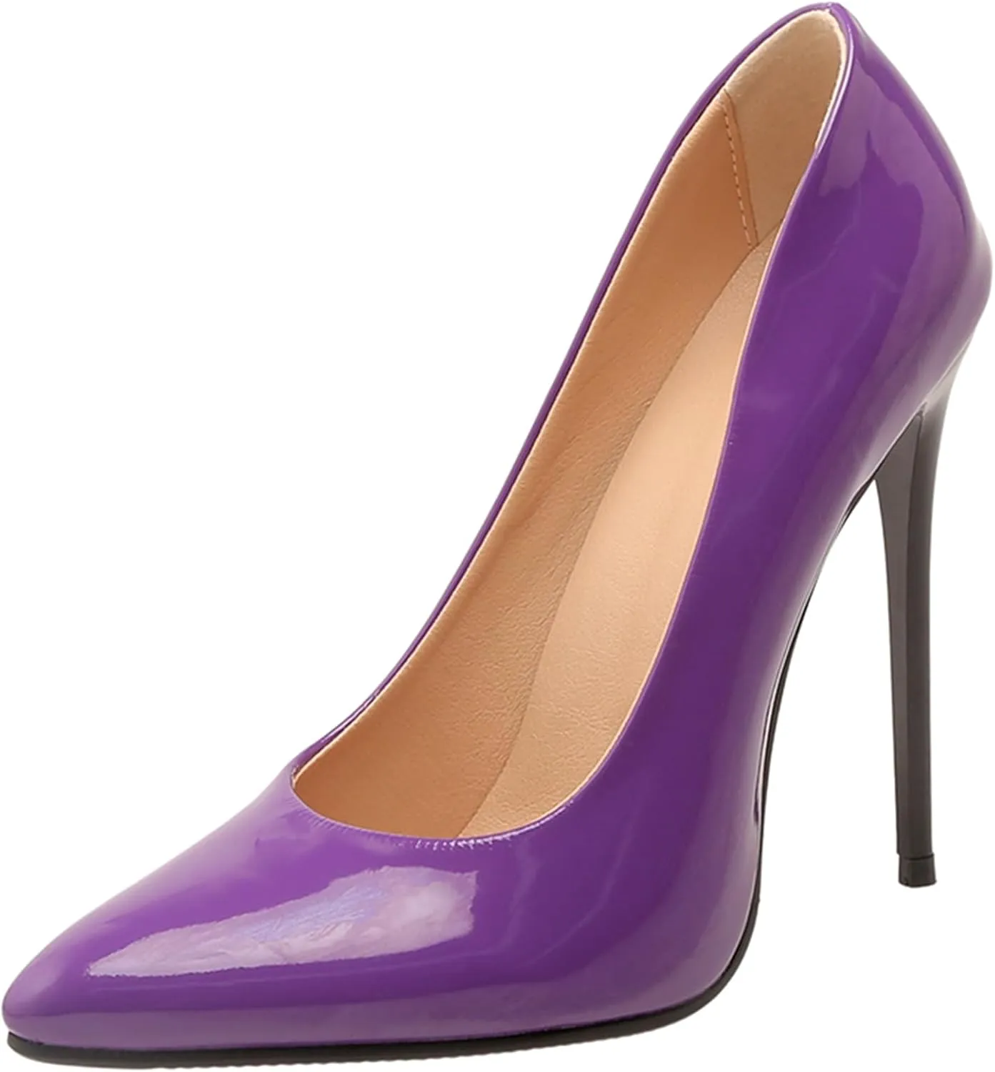 Sexy Women's Pointed Toe Stiletto Pumps Slip-On High Heels, Minimalist Classic Design with Ultra-Thin Heel
