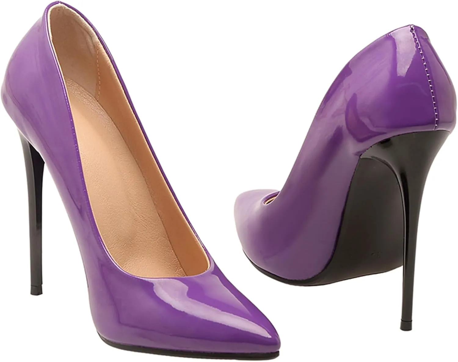 Sexy Women's Pointed Toe Stiletto Pumps Slip-On High Heels, Minimalist Classic Design with Ultra-Thin Heel