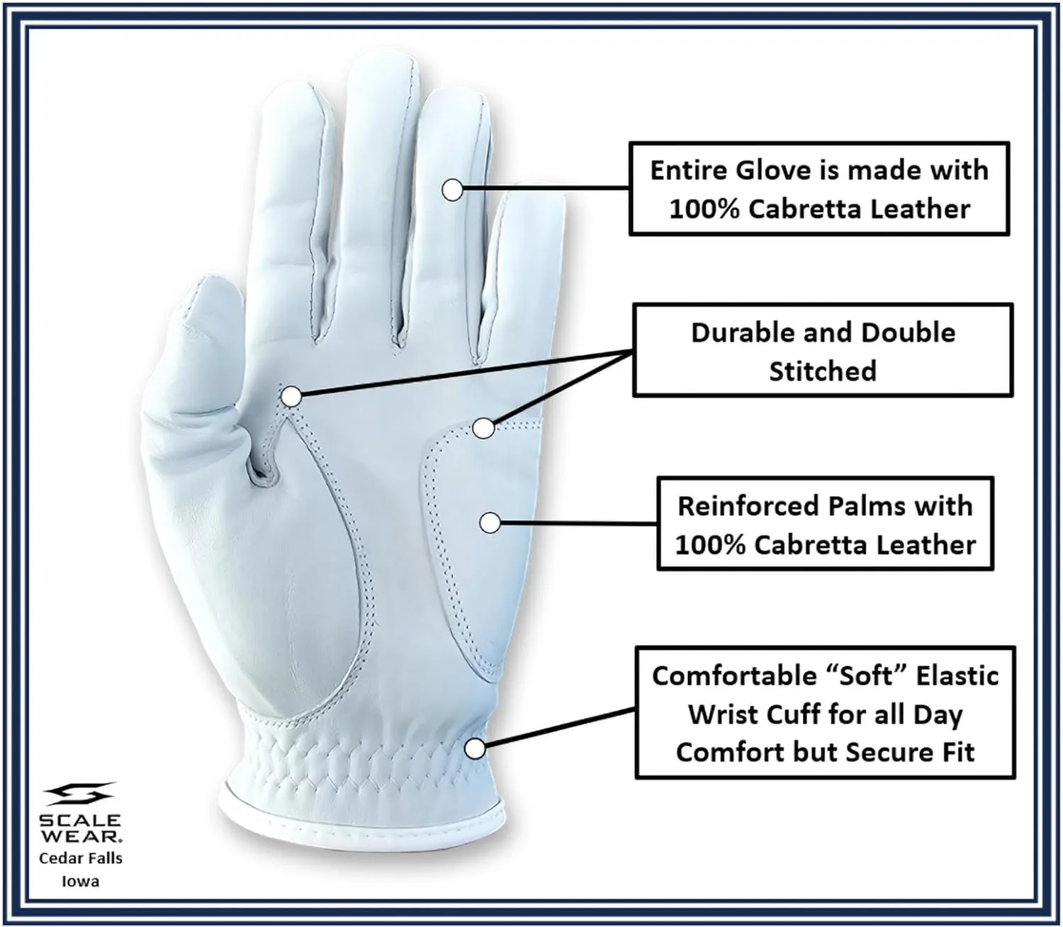 Shocker Funny Golf Glove Men's - Funny Golf Glove with Magnetic Ball Marker, Premium 100% Cabretta Leather, Durable Grip, Adult Men's for Left & Right Hand Golfers, Small to XXL Sizes