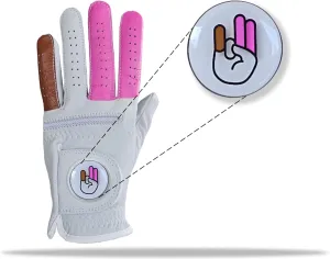 Shocker Funny Golf Glove Men's - Funny Golf Glove with Magnetic Ball Marker, Premium 100% Cabretta Leather, Durable Grip, Adult Men's for Left & Right Hand Golfers, Small to XXL Sizes