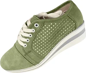 Shoes for Women Sneakers Casual Fashion Solid Color Pointed Toe Cave Breathable Platform Sports Shoes Lightweight Comfortable Non-slip Walking Shoes