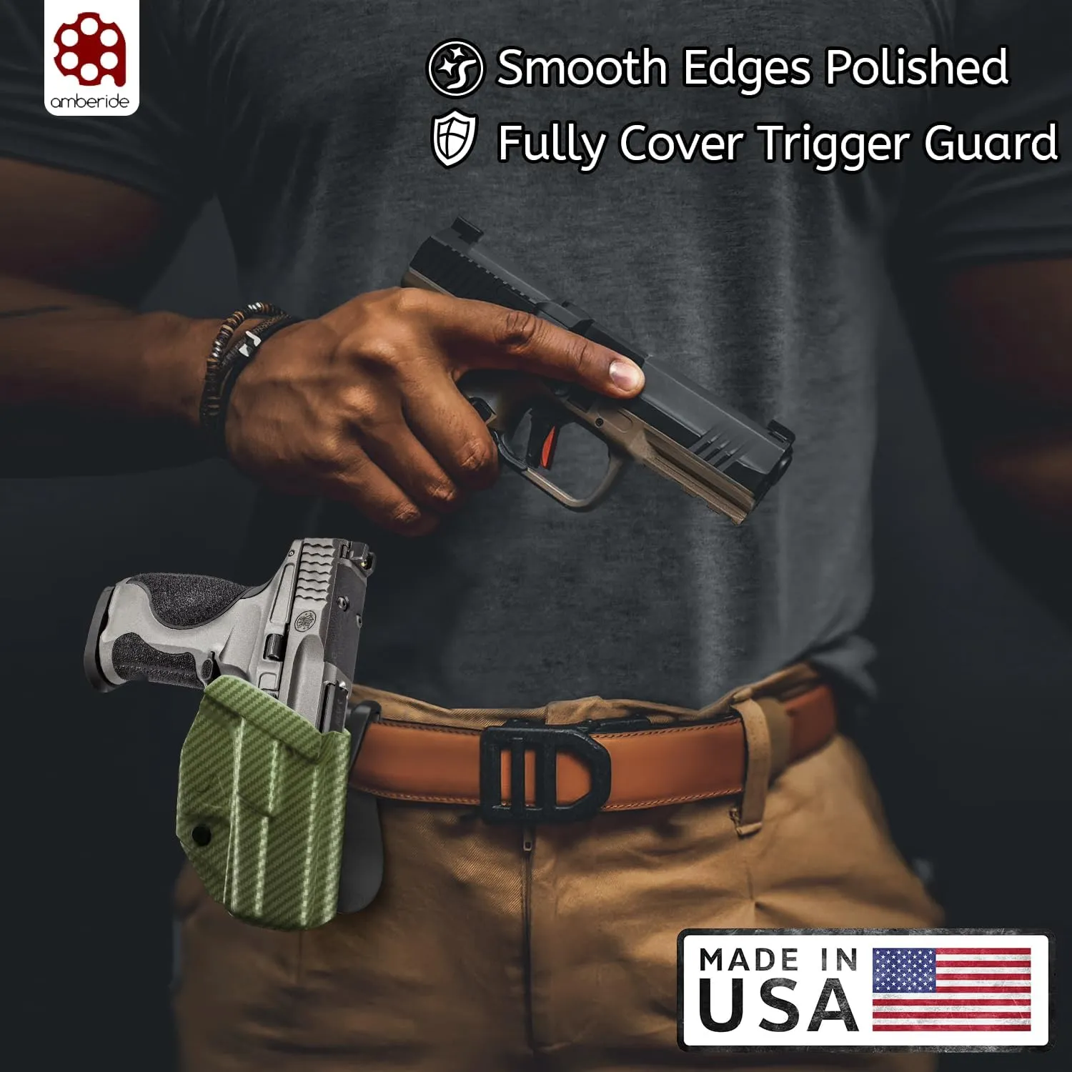 Sig P365 Holster IWB Kydex Custom Fit: Sig Sauer P365 / P365-SAS / P365X Pistol - Inside Waistband Concealed Carry – Adj. Cant & 'Posi-Click' Retention - No Wear - No Jitter - USA Made by Amberide