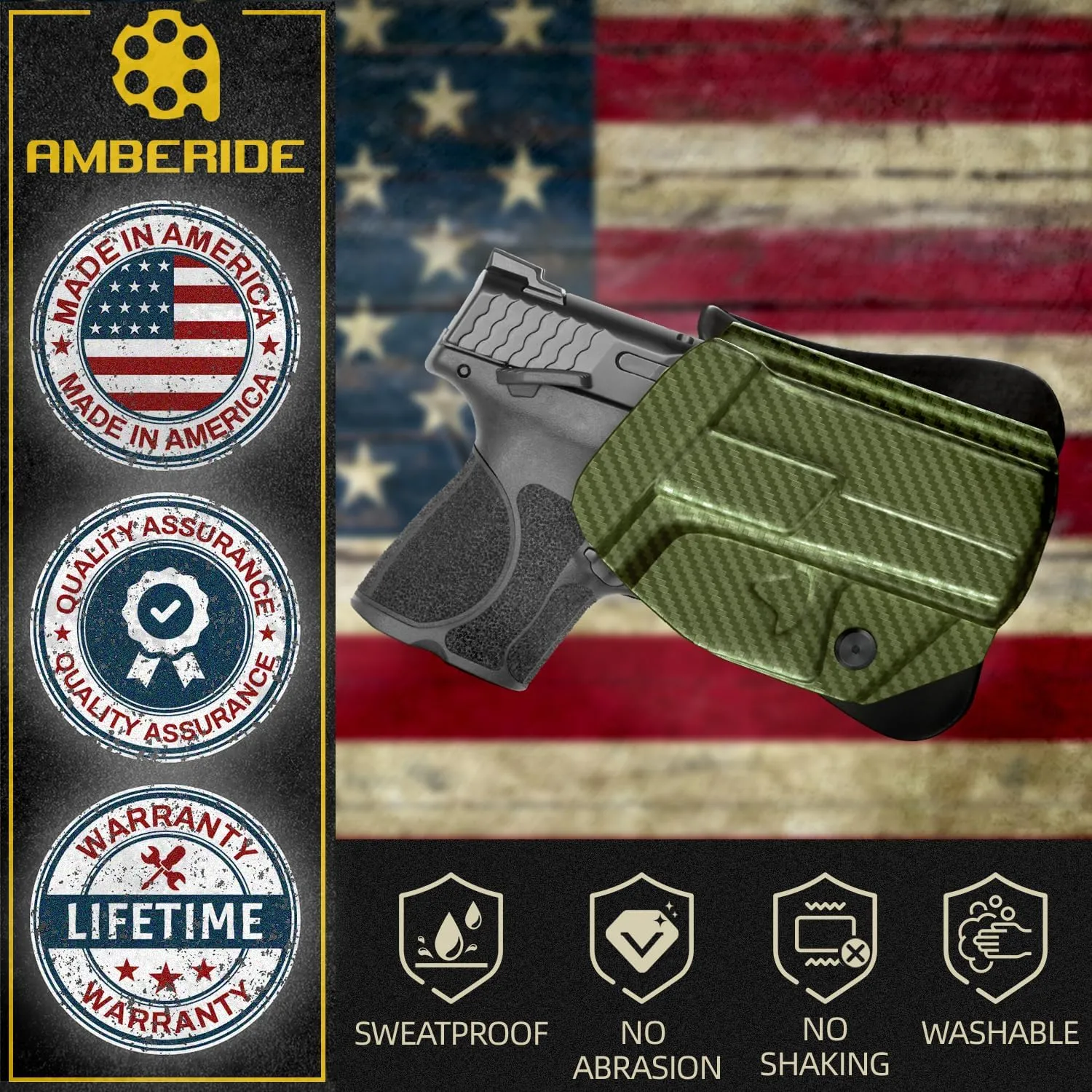 Sig P365 Holster IWB Kydex Custom Fit: Sig Sauer P365 / P365-SAS / P365X Pistol - Inside Waistband Concealed Carry – Adj. Cant & 'Posi-Click' Retention - No Wear - No Jitter - USA Made by Amberide