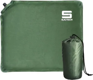 SJC Suede Inflatable Seat Cushion Portable Travel Cushion for Airplane Bleacher Stadium Chair