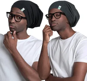 Sleep Cap-2Pcs Designed for Men with Natural Curly Wave Hair Satin Lined,Gifts for Boyfriend,Husband & Dad,