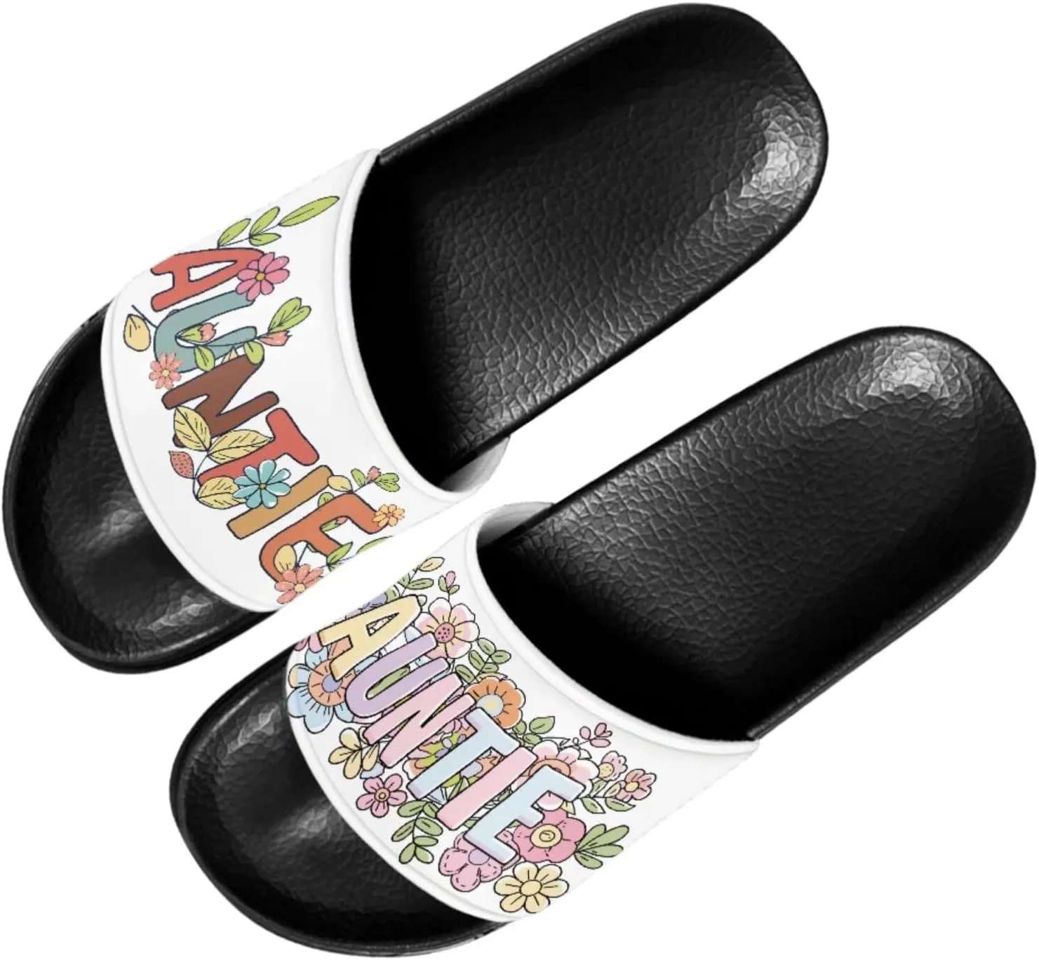 Slide Sandals Slippers for Women and Men, Cozy PU Uppers EVA Sole Non Slip Quick Drying Shower Shoes Bathroom Office