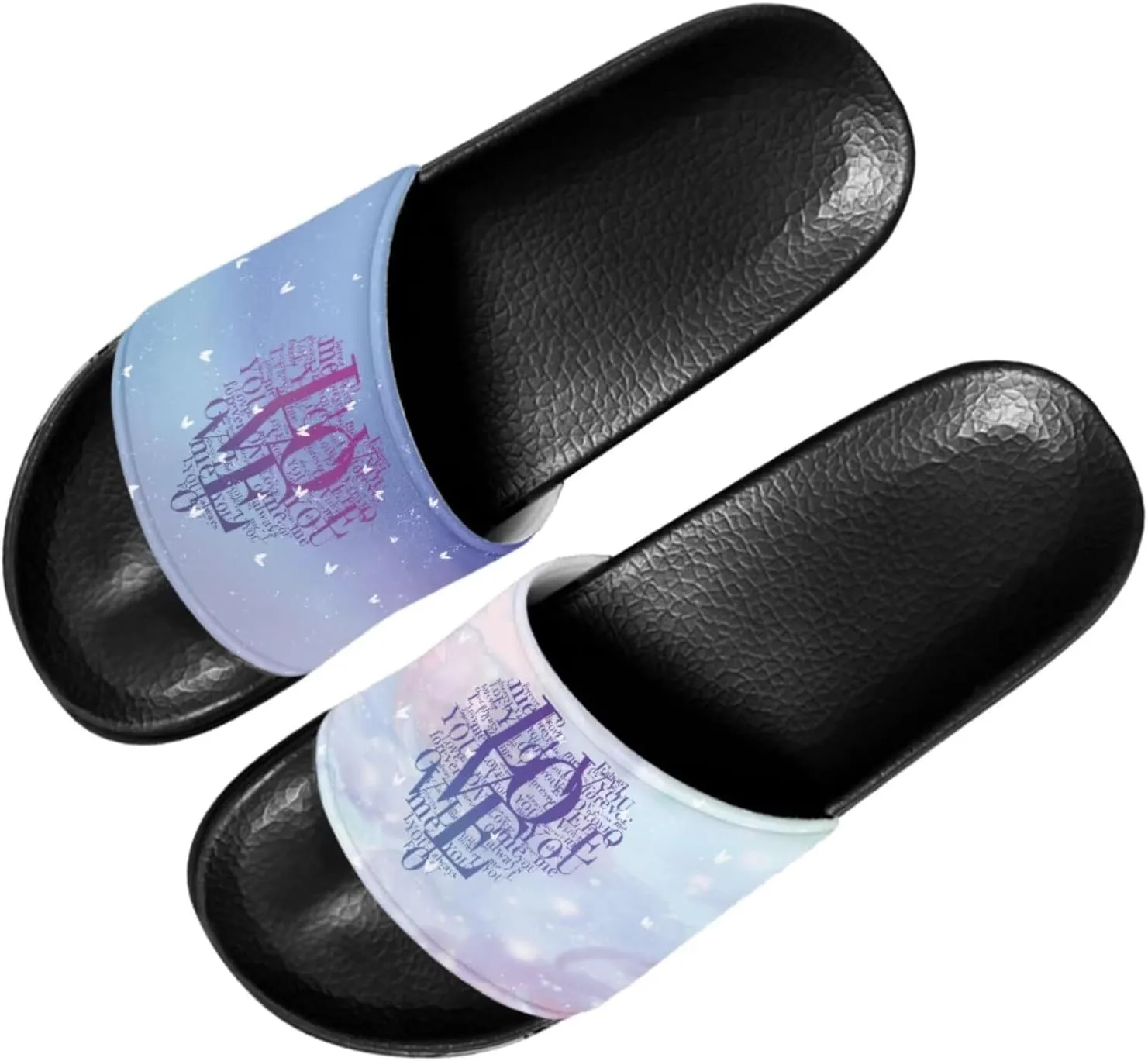 Slide Sandals Slippers for Women and Men, Cozy PU Uppers EVA Sole Non Slip Quick Drying Shower Shoes Bathroom Office