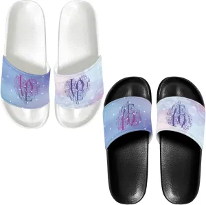 Slide Sandals Slippers for Women and Men, Cozy PU Uppers EVA Sole Non Slip Quick Drying Shower Shoes Bathroom Office