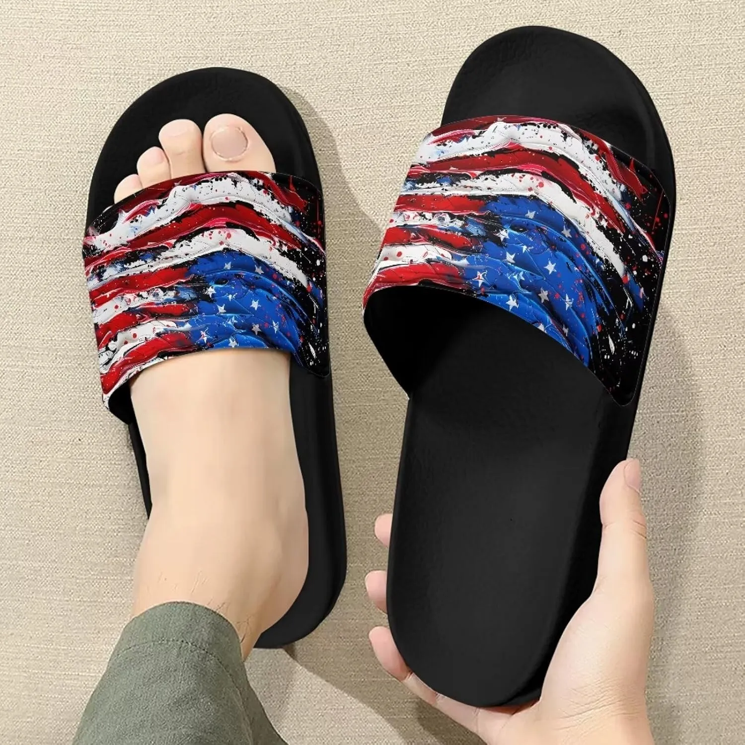Slippers for Women House Slippers Bathroom Sandals Comfort Lightweight Indoor Non-Slip Single Band Shower Shoes