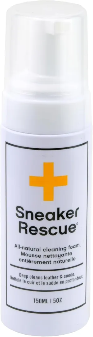 SneakerRescue All-Natural Sneaker Cleaning Foam | Remove Dirt, Grass Stains, Scuffs & Mud from Sneakers & All Types of Athletic Shoes: Leather, Suede, Rubber, Canvas | 5oz/150mL