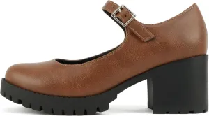 Soda “Boxer” ~ Women Mary Jane Round Toe Chunky Block Heel Lug Sole Pump with Adjustable Strap