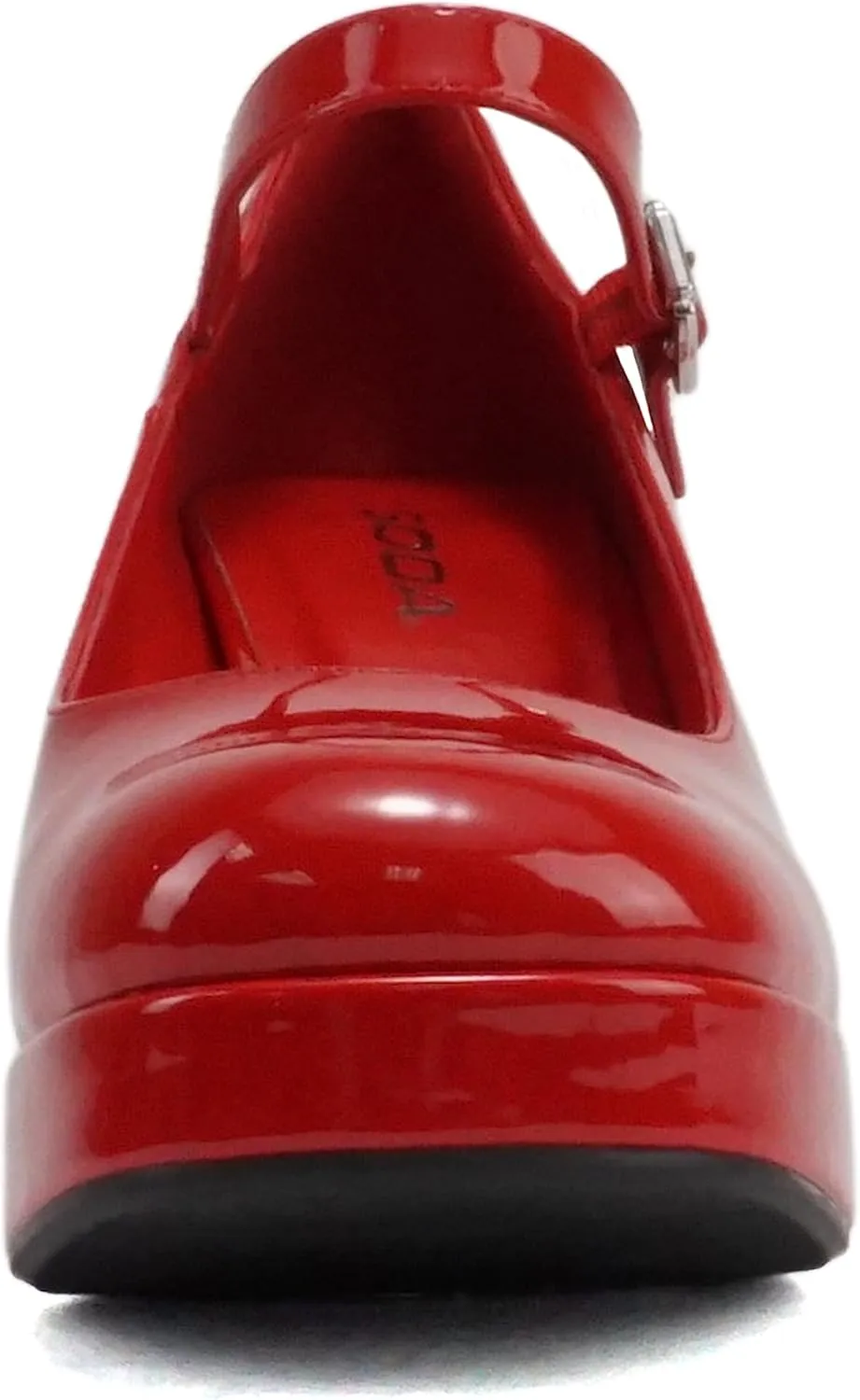 Soda “NOSTA” ~ Women Square Toe Mary Jane Platform High Chunky Flare Heel Pump Shoe with Adjustable Ankle Strap
