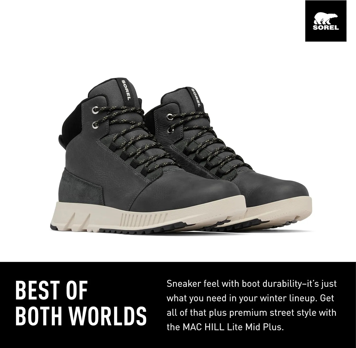 SOREL Men's Mac Hill Lite Mid Plus Waterproof Boot