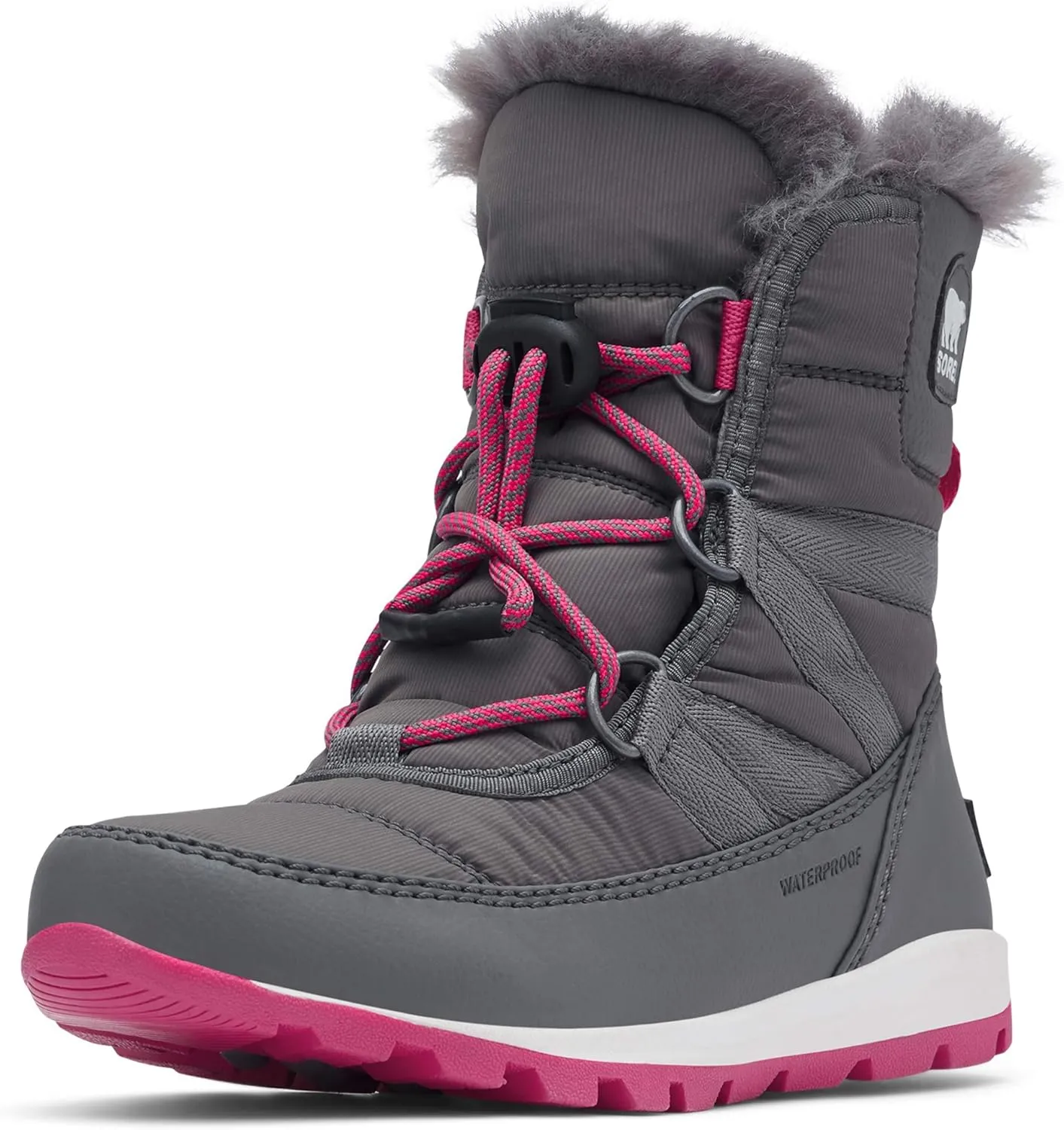 SOREL - Youth Whitney Short Lace Waterproof Snow Boots for Winter with Faux Fur Cuff