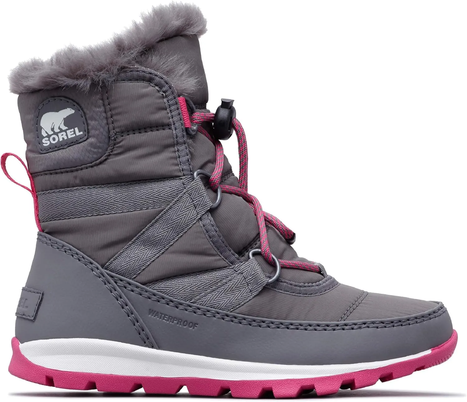 SOREL - Youth Whitney Short Lace Waterproof Snow Boots for Winter with Faux Fur Cuff