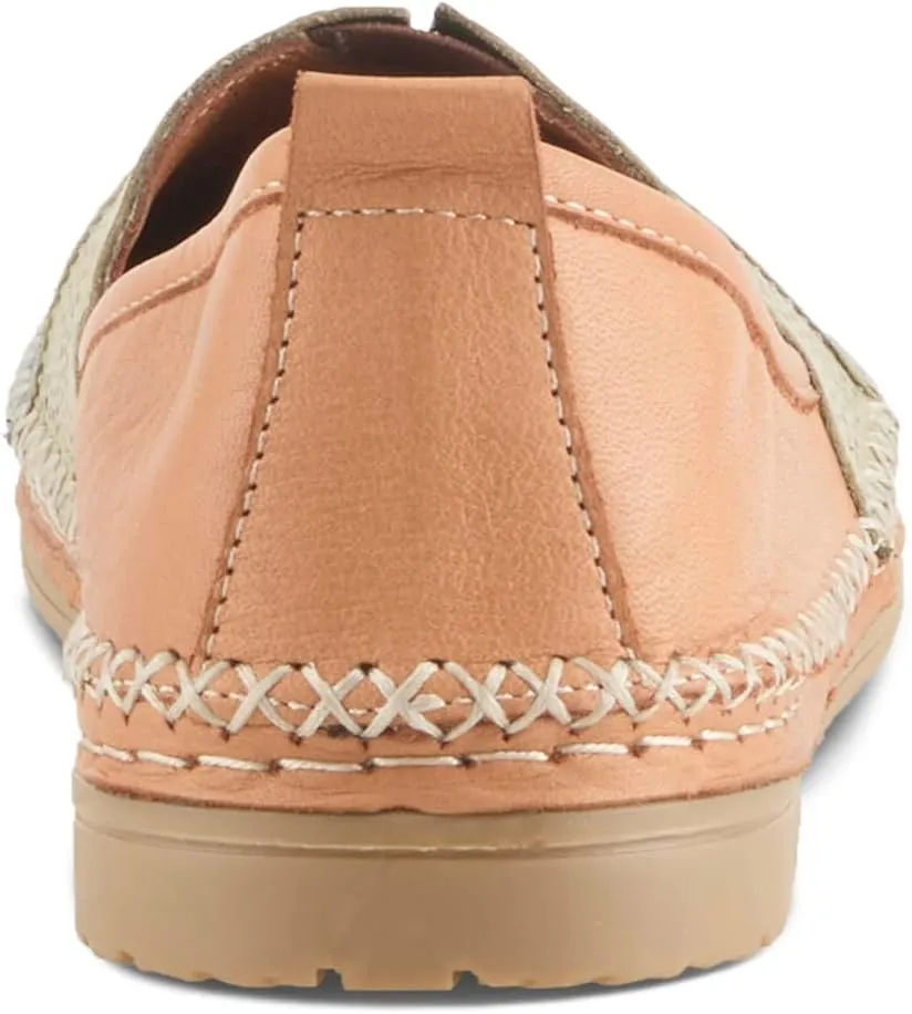 Spring Step Women's HIGHWEST Leather Slip-On Loafer with Perforated and Color-Blocked Whip-Stitch Detailing
