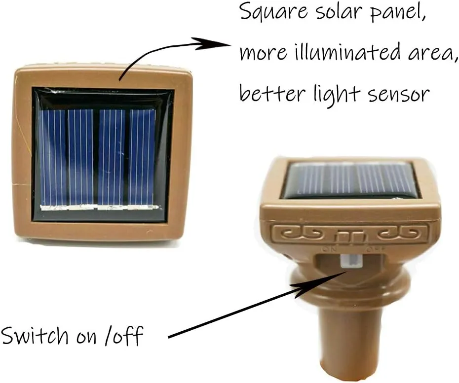 Square 8 Pack Solar Powered Wine Bottle Lights, 20 LED Waterproof Copper Cork Lights for Wedding, Christmas, Holiday, Garden, Patio, Pathway, Outdoor (Warm White)