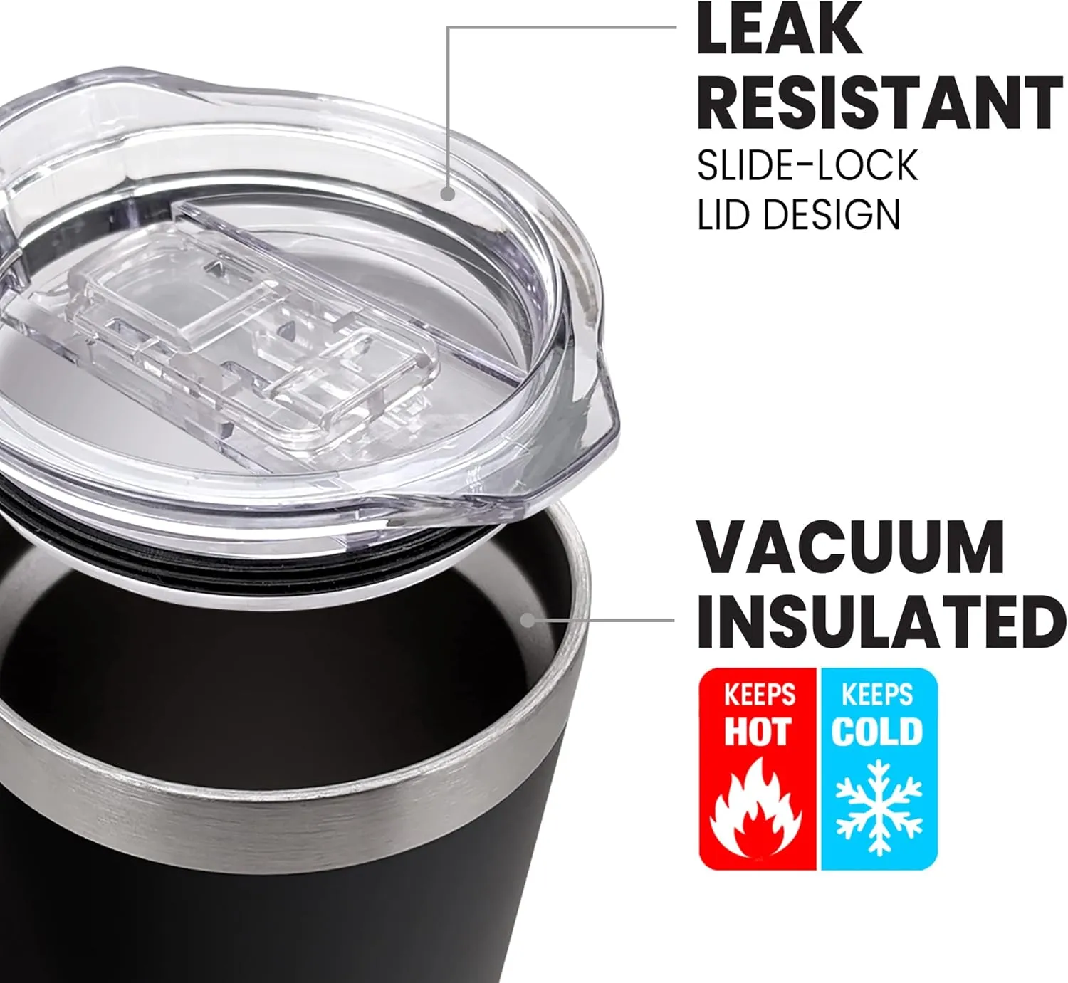 Star Trek OFFICIAL Voyager Commander 20 oz Travel Tumbler, Stainless Steel, Vacuum Insulated with Leak Resistant Slide-Lock Lid