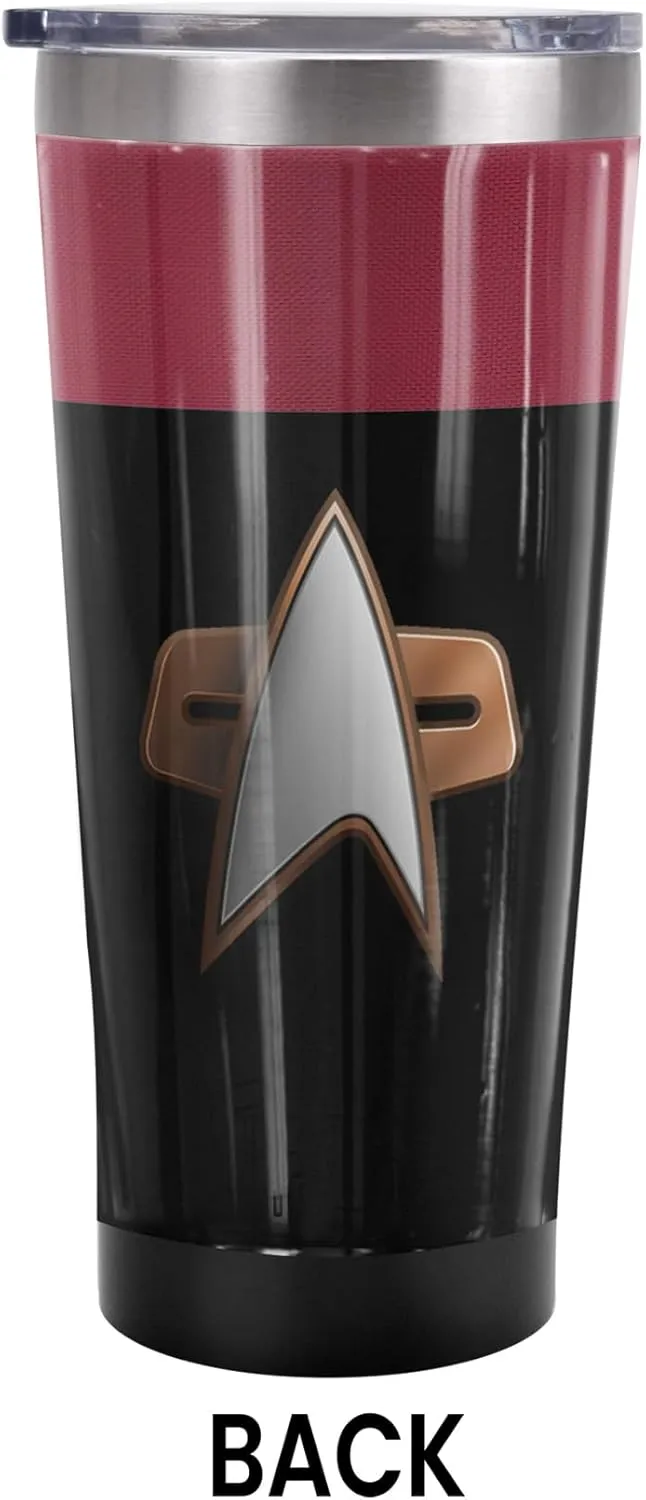 Star Trek OFFICIAL Voyager Commander 20 oz Travel Tumbler, Stainless Steel, Vacuum Insulated with Leak Resistant Slide-Lock Lid
