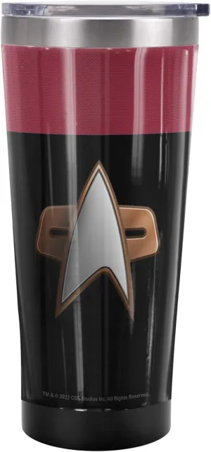 Star Trek OFFICIAL Voyager Commander 20 oz Travel Tumbler, Stainless Steel, Vacuum Insulated with Leak Resistant Slide-Lock Lid