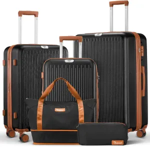 Suitour Luggage Sets 5 Piece,Expandable Hardshell Suitcase Set, Travel Suitcases with Durable Spinner Wheels and TSA Lock