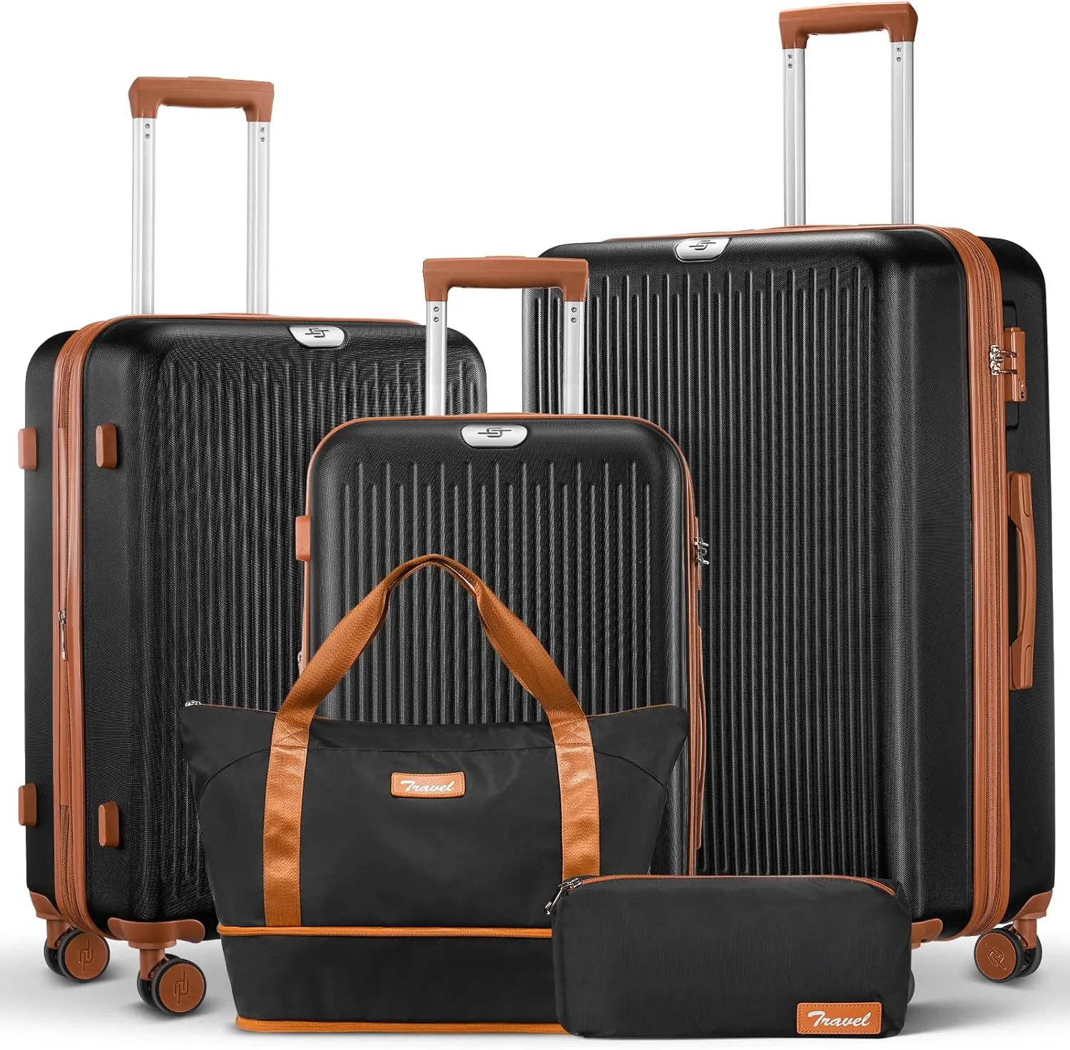 Suitour Luggage Sets 5 Piece,Expandable Hardshell Suitcase Set, Travel Suitcases with Durable Spinner Wheels and TSA Lock