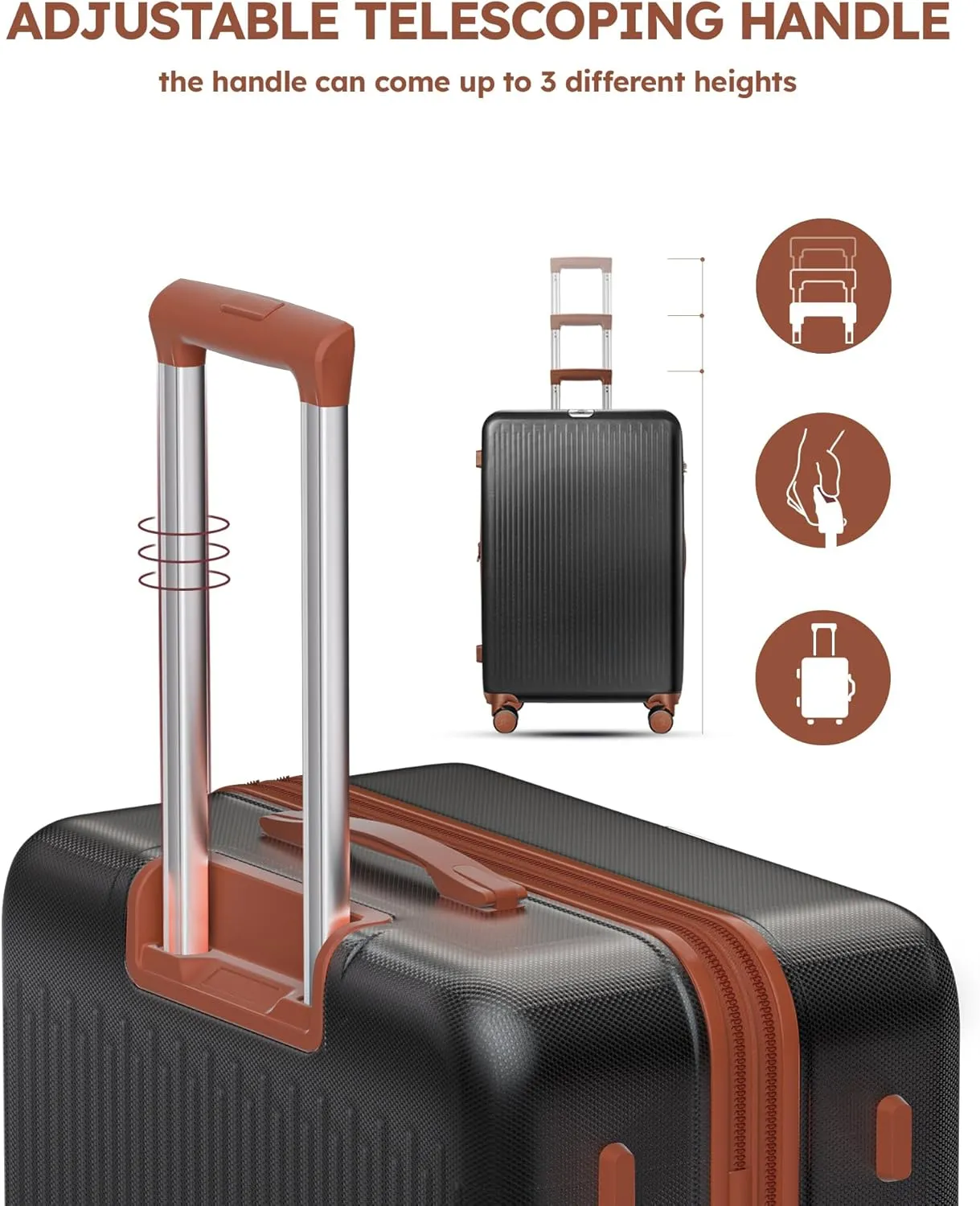 Suitour Luggage Sets 5 Piece,Expandable Hardshell Suitcase Set, Travel Suitcases with Durable Spinner Wheels and TSA Lock