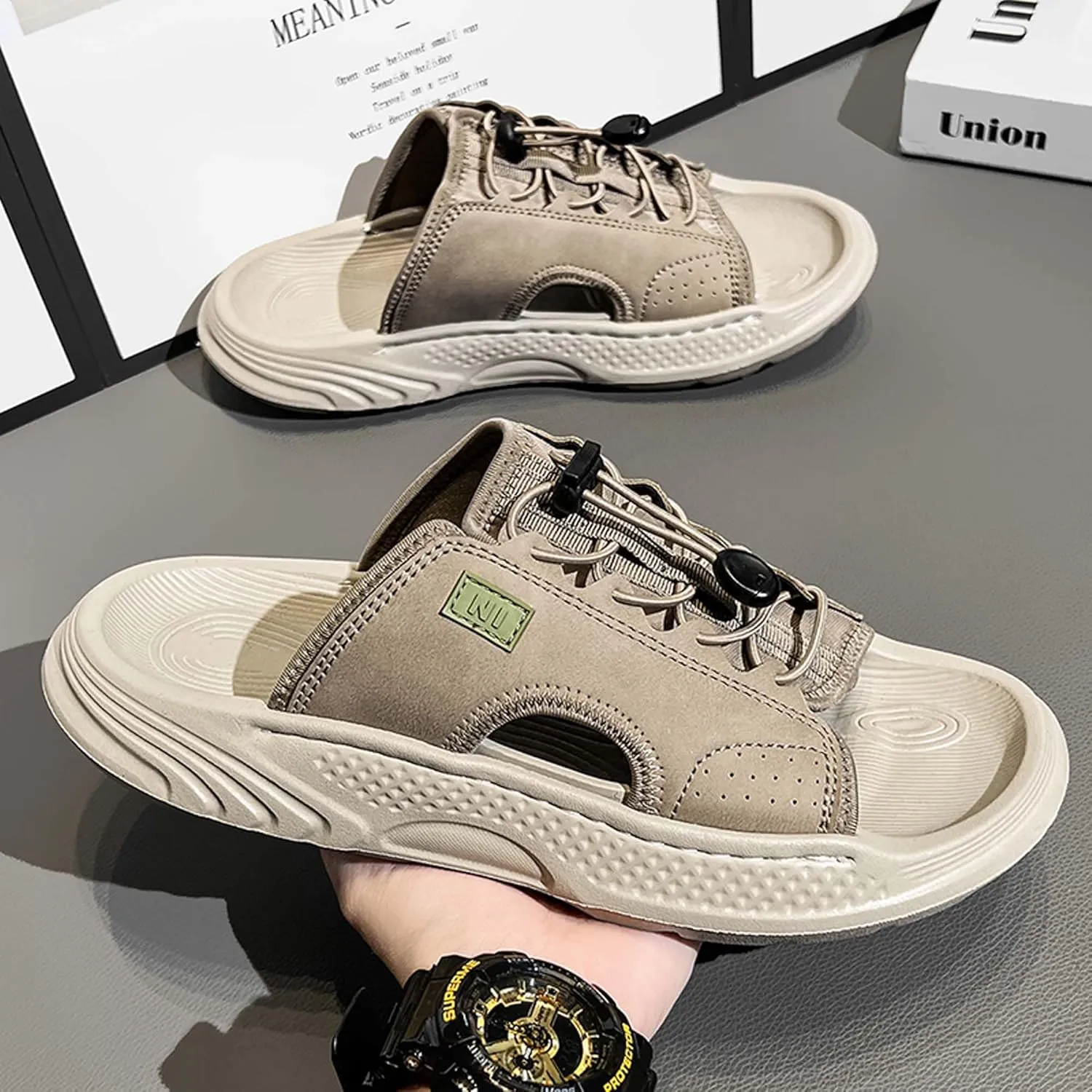Summer men's dual-purpose beach sandals indoor casual open toe slippers