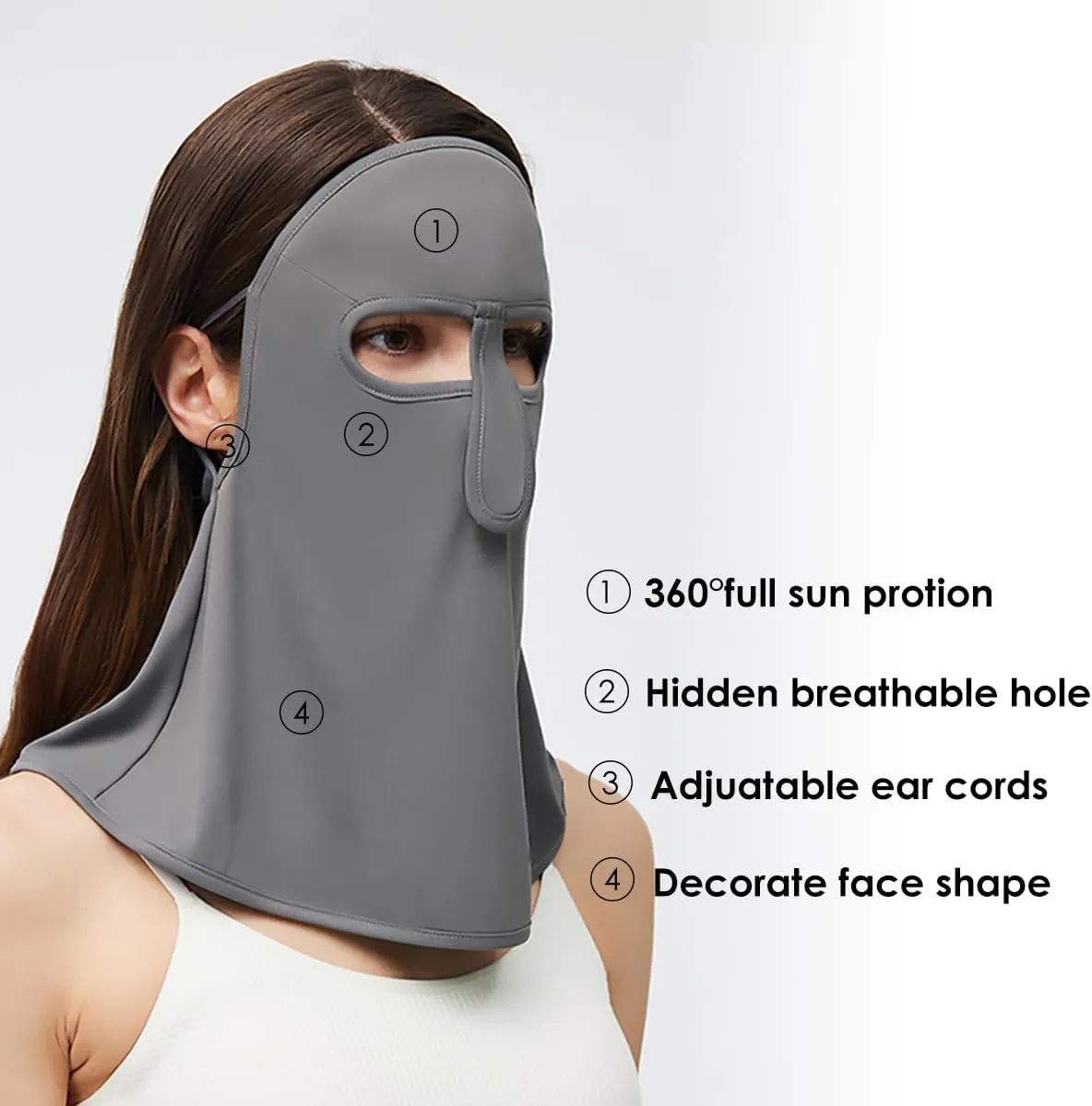 Sun Protection Face Mask Cooling Neck Gaiter Face Scarf Cover Balaclava Cloth Bandanas with Ear Loops SLF6M103T