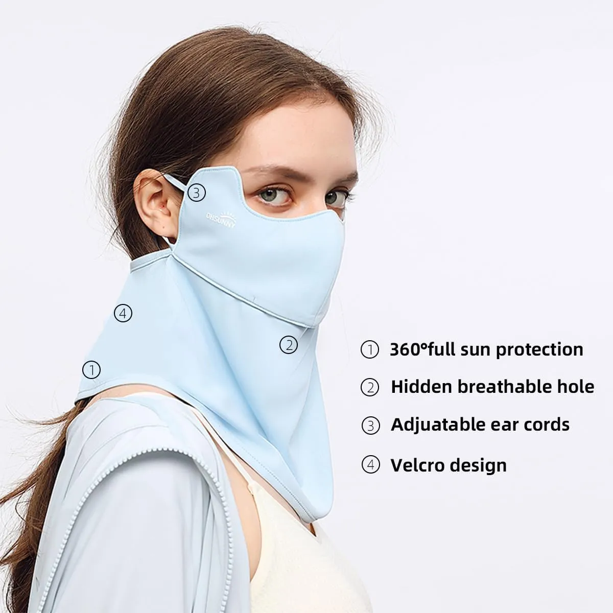 Sun Protection Face Scarf Neck Gaiter Women UPF 50  Anti-UV Summer Mask Breathable Face Cover SLF5M119T