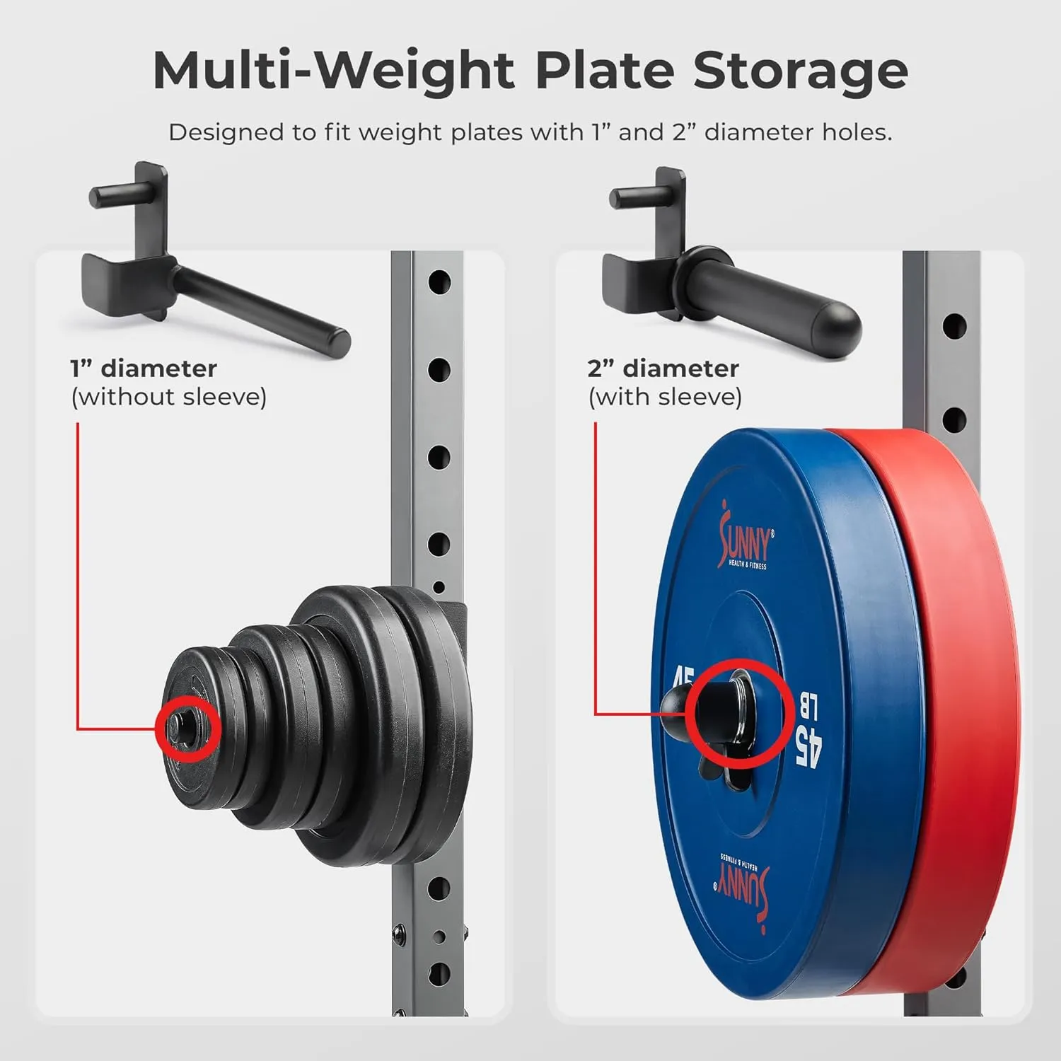 Sunny Health & Fitness Power Cage Squat Rack Upgrade Attachments, Dip Bar, Plate Bar Holder, Belt Squat, J Hook, Lat, Adapter, U Ring, Pull Up Bar, Landmine, Captain's Chair, Tricep Rope For Home Gym