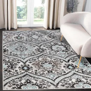 Superior Indoor Area Rug, Jute Backing, Modern Aesthetic, Vintage Floral Oriental Rugs, Home Decor for Entry, Dining, Kitchen, Augusta Collection, 8' x 10', Turquoise