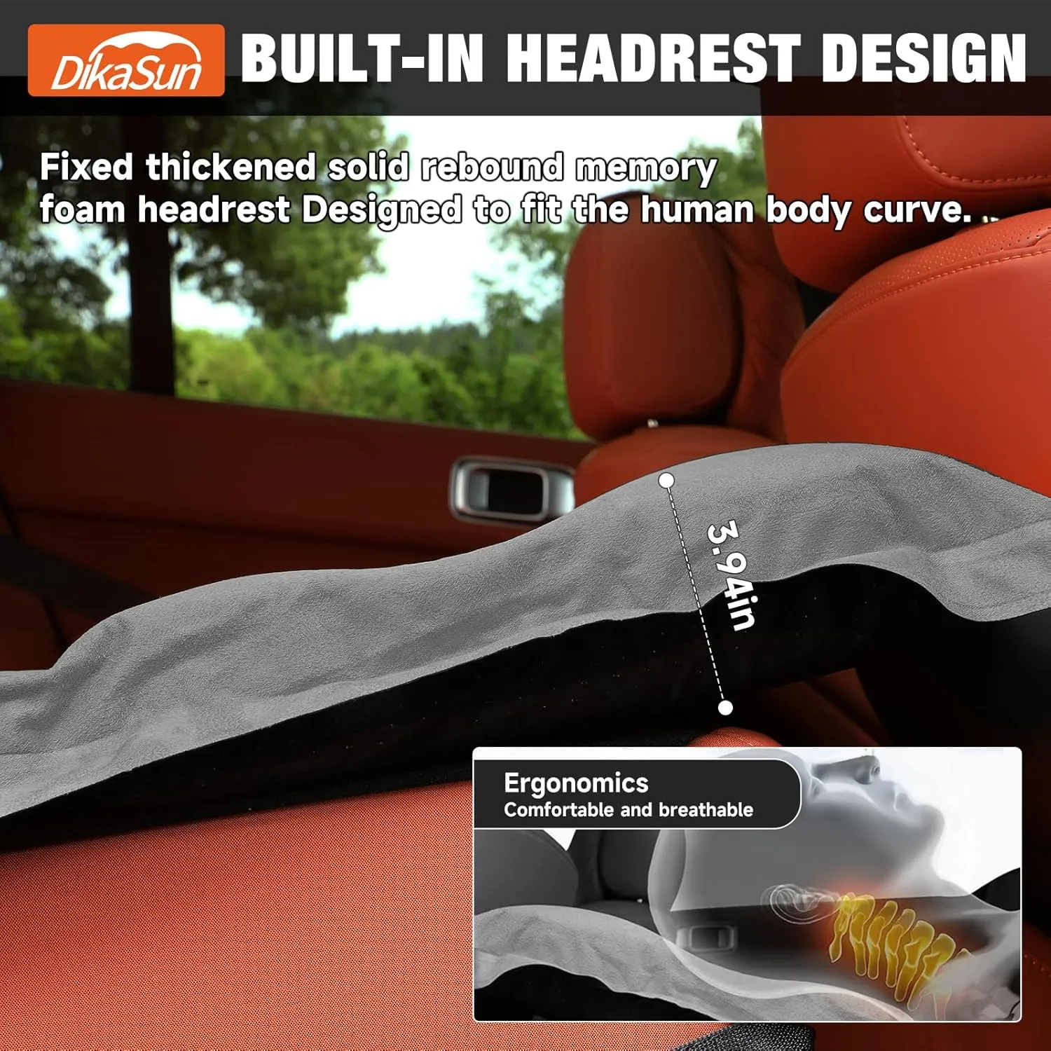 SUV Air Mattress, Self-Inflating Memory Foam Car Bed Mattress for SUV, Travel Camping Car Sleeping Pad with Storage Bag