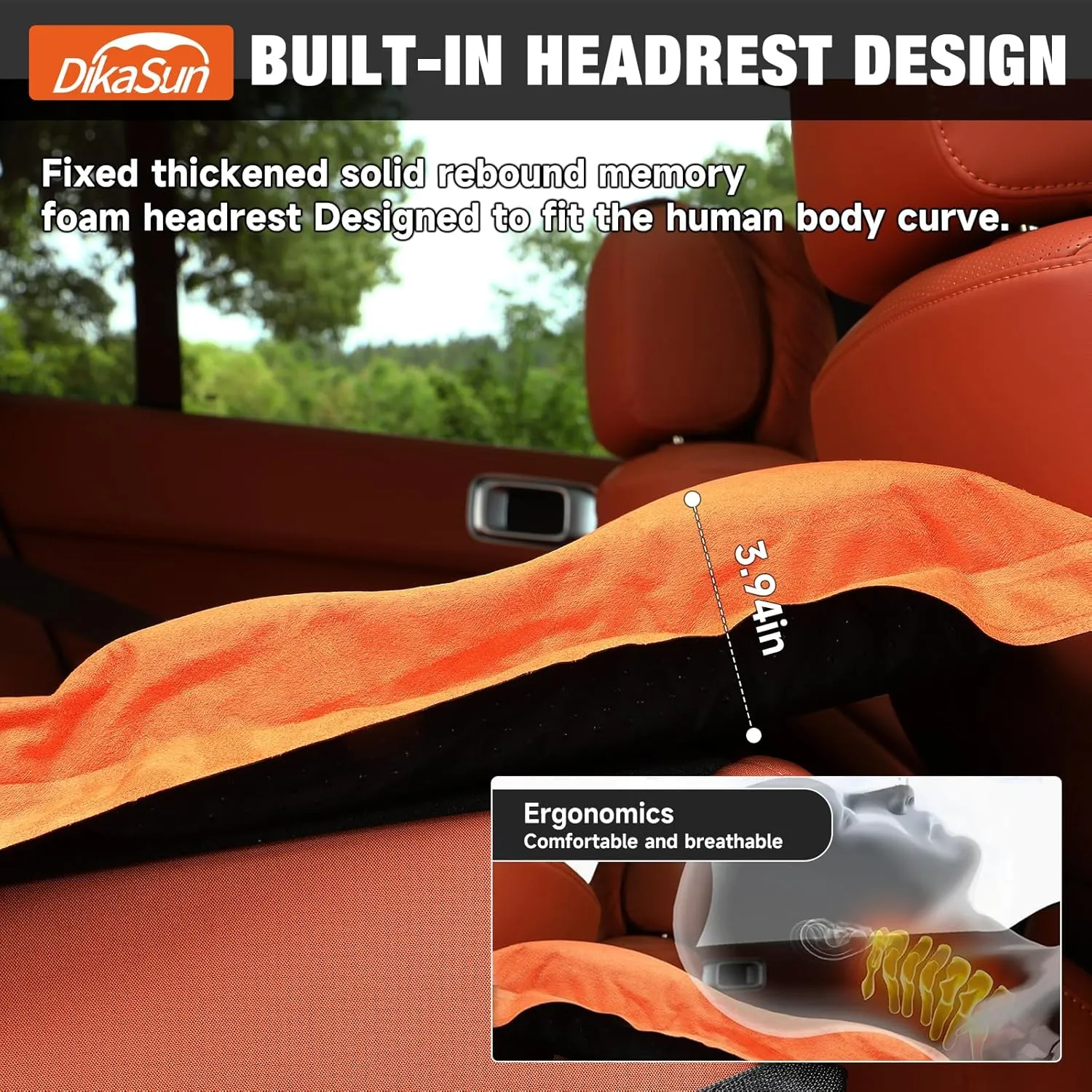 SUV Air Mattress, Self-Inflating Memory Foam Car Bed Mattress for SUV, Travel Camping Car Sleeping Pad with Storage Bag